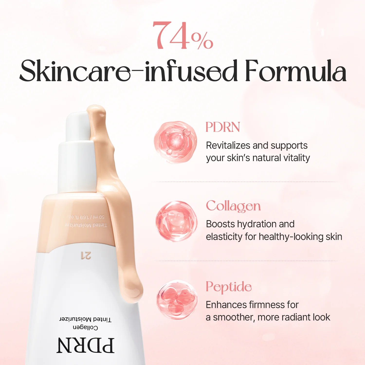 mixsoon PDRN Collagen Tinted Moisturizer No. 60 Trace 50ml - Image 3